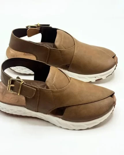 Peshawari Chappal with Sneaker Sole (Earth Brown)